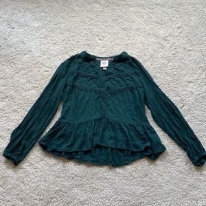 Cute Knox Rose Green Blouse